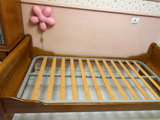 CAMA MADERA DE PINO + SOMIER (DIBUJOS ARTESANOS)