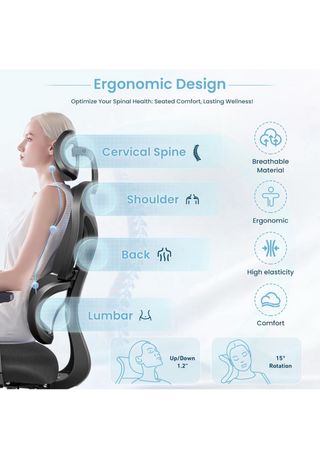 Silla de oficina ergonómica negra pvp:229€