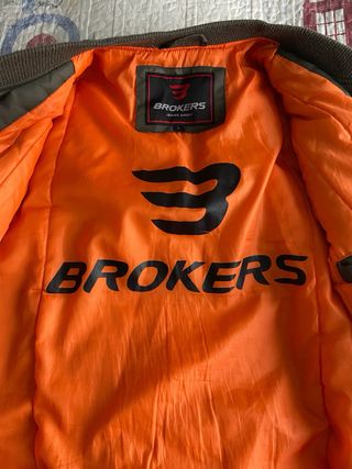 Cazadora Bomber BROKERS Verde Talla L. Piloto.