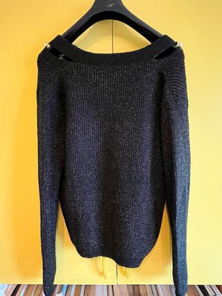 Maglia Elli White nera con perle