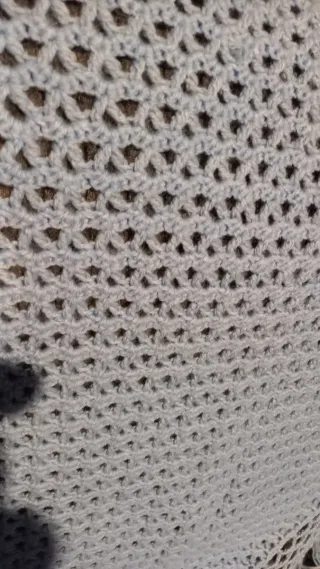 Sciarpa uncinetto blu con frange