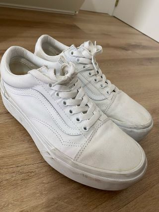 Zapatillas Vans Old Skool Plataforma Blancas