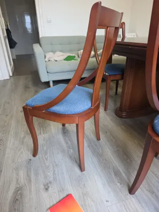 Comedor madera mesa extensible 6 sillas