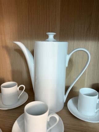 Juego 12 Tazas Café con Jarra Porcelana