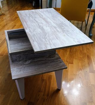 Mesa centro elevable con almacenaje ideal salón