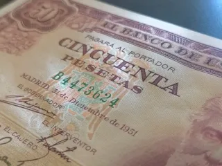 Billete 50 Pesetas 1951 Serie B SC