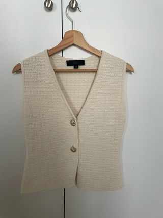 Vest Zara Beige/Blanco