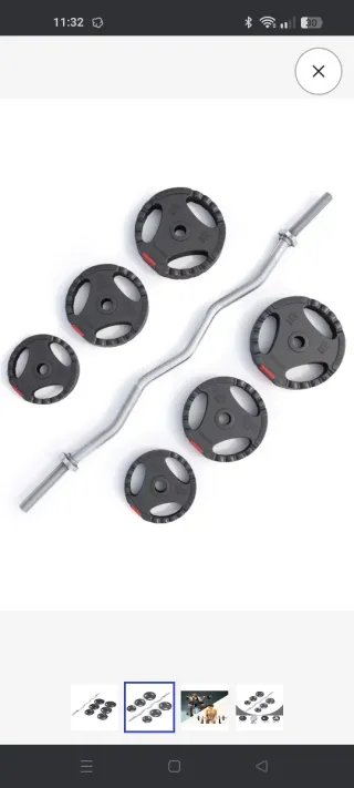 Barra Z Musculación con Pesas