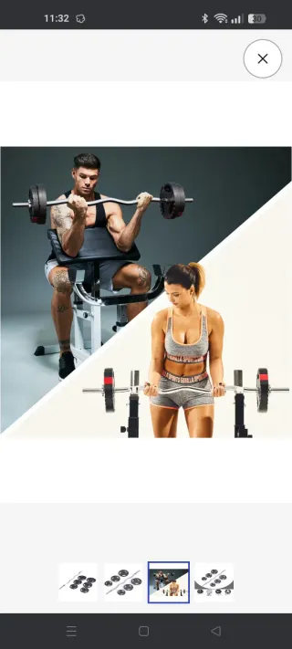 Barra Z Musculación con Pesas