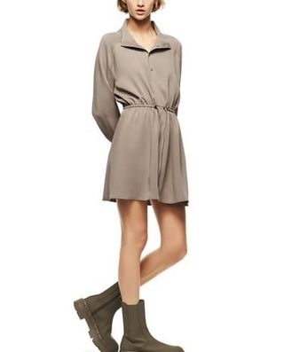 Vestido Zara XS Oversize Fluido Camisero Mujer