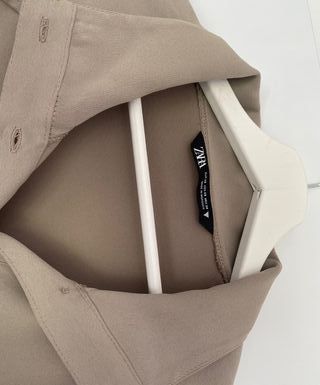Vestido Zara XS Oversize Fluido Camisero Mujer