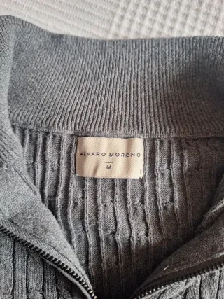 Jersey Álvaro Moreno trenzado cremallera gris M