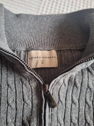 Jersey Álvaro Moreno trenzado cremallera gris M