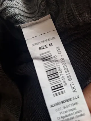 Jersey Álvaro Moreno trenzado cremallera gris M