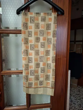 Fular donna beige e arancione
