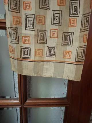 Fular donna beige e arancione