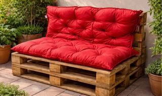 Cojín Palet Rojo 100x98x8 cm