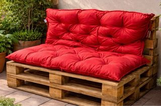 Cojín Palet Rojo 100x98x8 cm