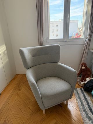 Sillón orejero gris IKEA OSKARSHAMN