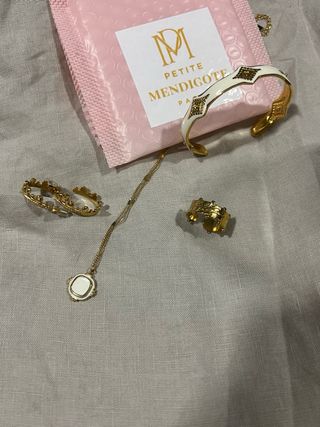 Lote bisutería francesa dorada y blanca