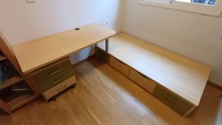 Cama 180x80 con escritorio y colchón