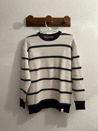 *Jersey blanco a rayas talla M Pull&Bear