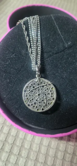 Colgante Cristal Murano Verde y Plateado