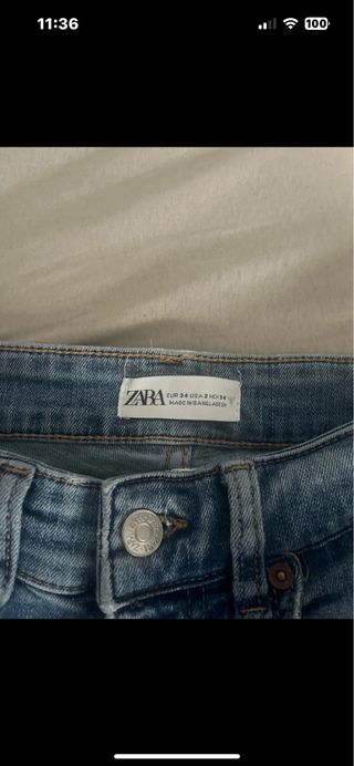 Pantalón Campana Zara Azul