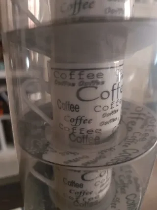 Set 6 Tazas Café con Plato Porcelana Nuevo