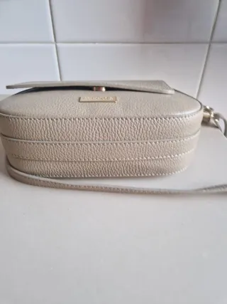 Bolso bandolera piel beige