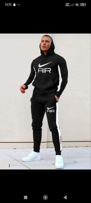 Chándal Negro y Blanco Hombre talla xxl