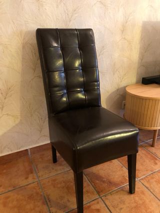 Silla comedor piel marrón