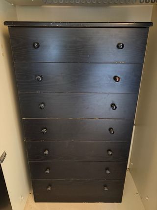 Cómoda 7 cajones madera negra