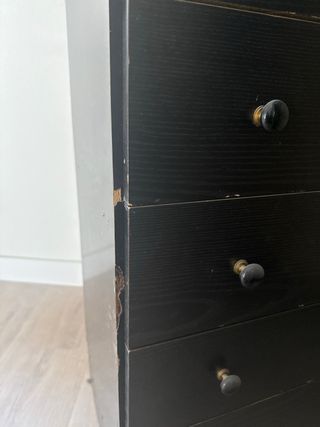 Cómoda 7 cajones madera negra