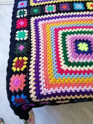 Manta Colcha Ganchillo Granny Multicolor
