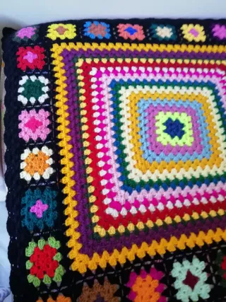 Manta Colcha Ganchillo Granny Multicolor