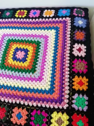 Manta Colcha Ganchillo Granny Multicolor