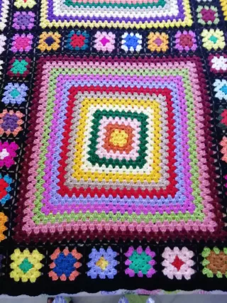 Manta Colcha Ganchillo Granny Multicolor