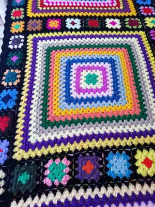 Manta Colcha Ganchillo Granny Multicolor