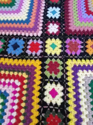 Manta Colcha Ganchillo Granny Multicolor
