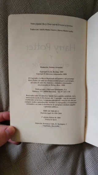 Edición rara de Harry Potter (prisionero Azkaban)
