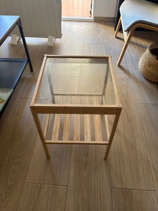 Tavolino Ausiliare Ikea Bambù e Cristallo