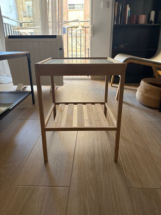 Tavolino Ausiliare Ikea Bambù e Cristallo