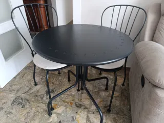 Mesa redonda de jardín gris 70cm