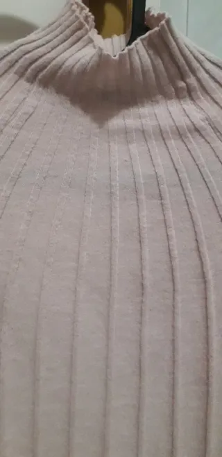 Jersey fino cuello alto rosa palo