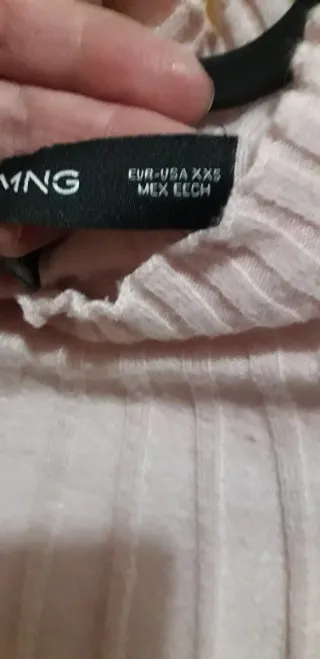 Jersey fino cuello alto rosa palo