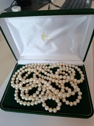 Collar Perlas Naturales, 200cm, 8mm, Vivendy