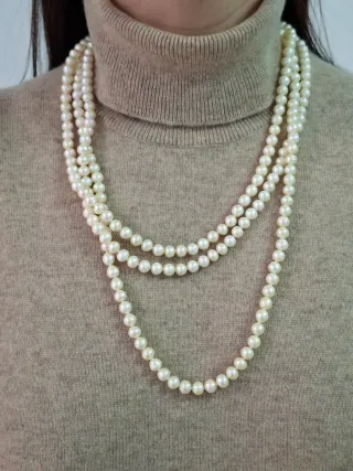 Collar Perlas Naturales, 200cm, 8mm, Vivendy