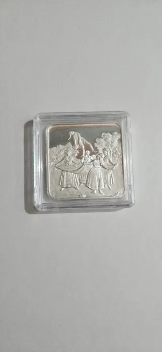 Moneda cuadro Plata Pura Pequeña