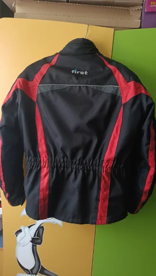 Chaqueta de moto FIRST negra y roja